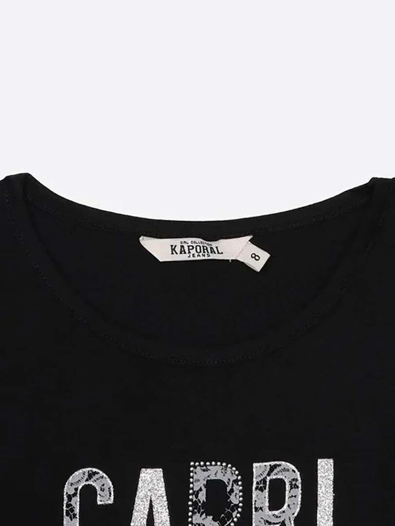 KAPORAL   T Shirt coton mélangé uni droite   Noir