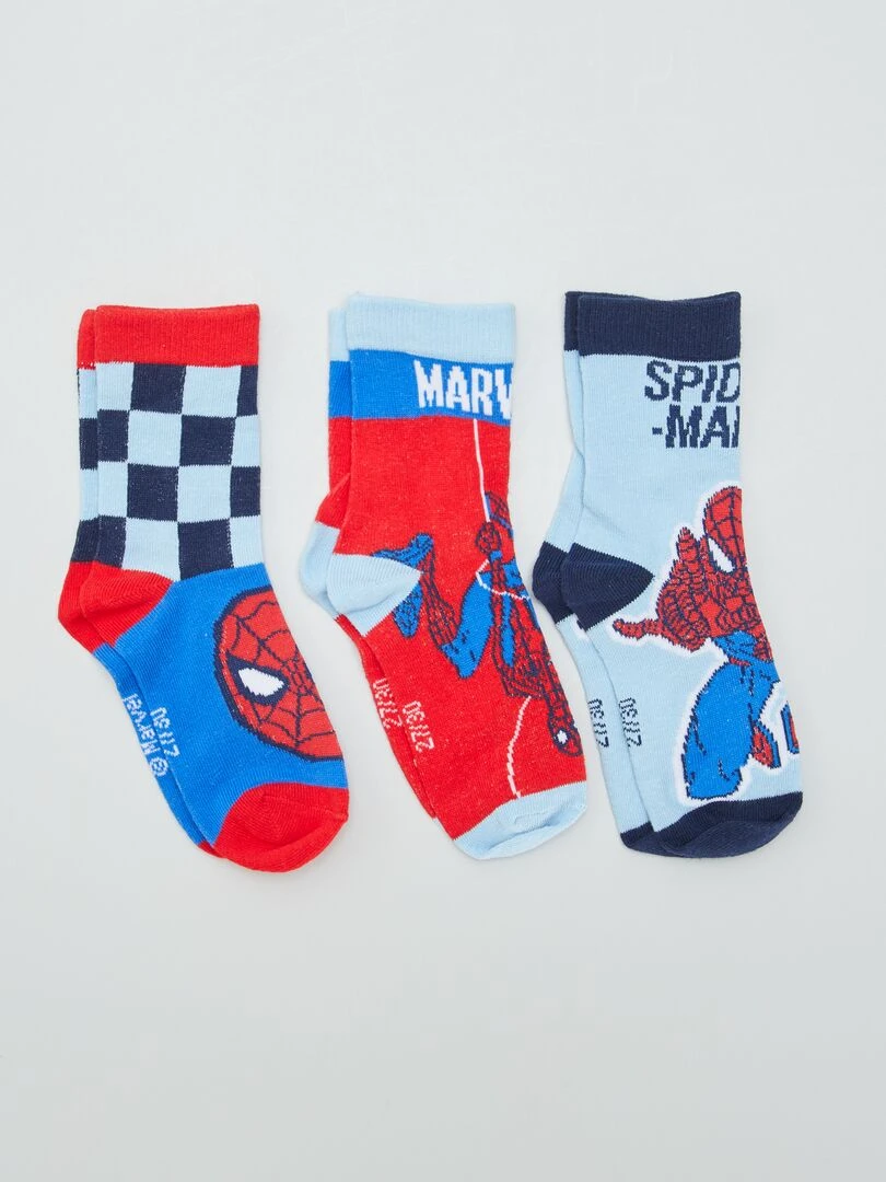 Lot de chaussettes 'Spider man' 3 paires Bleui/rouge