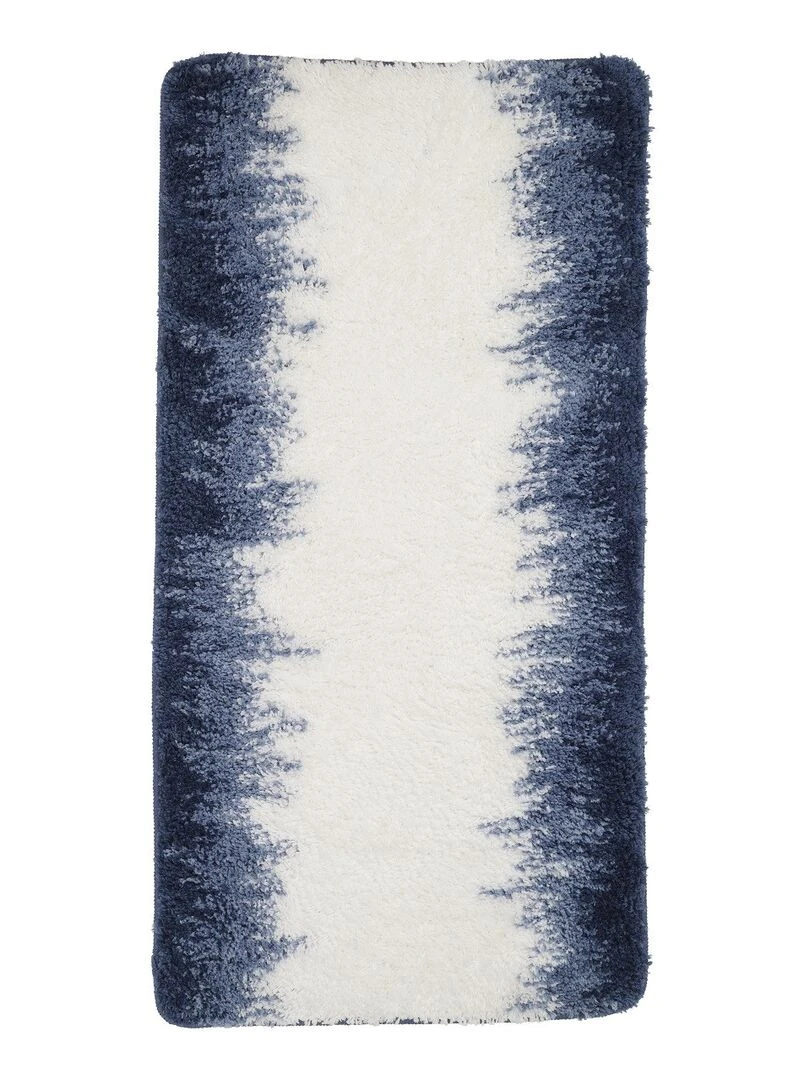 Guy Levasseur   Tapis de bain en polyester fantaisie bleu et blanc   Bleu