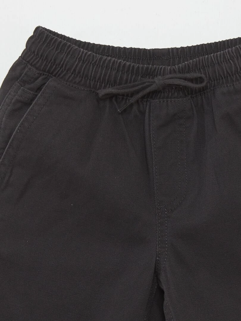 Short élastiqué façon denim   Noir