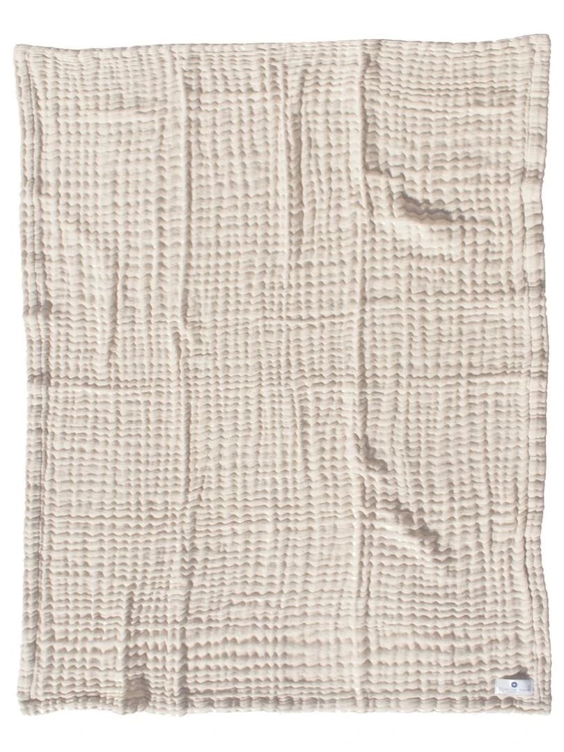 Couverture mousseline bebe en coton 80 x 80 cm Blanc cassé