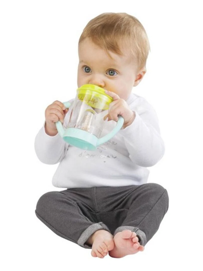 Tasse anti fuite mascotte Sophie la girafe Vert