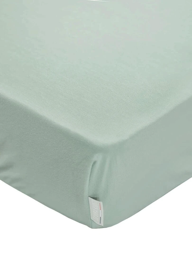 Drap housse en coton jersey Uni Vert d'eau