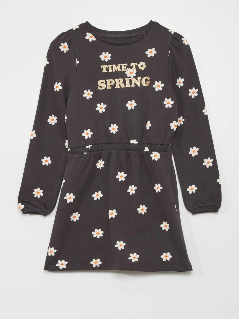 Robe sweat cintrée imprimée Bleu