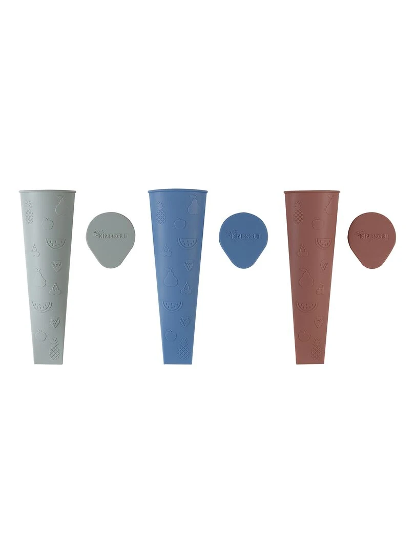 Moules à glace en silicone set de 3   Blanc Rouge Gris