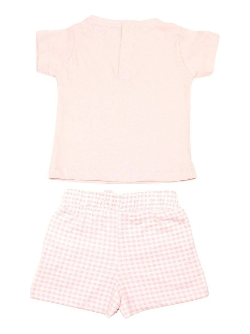 Lee Cooper Ensemble T shirt short bébé fille Imprimé Lee Cooper Rose clair