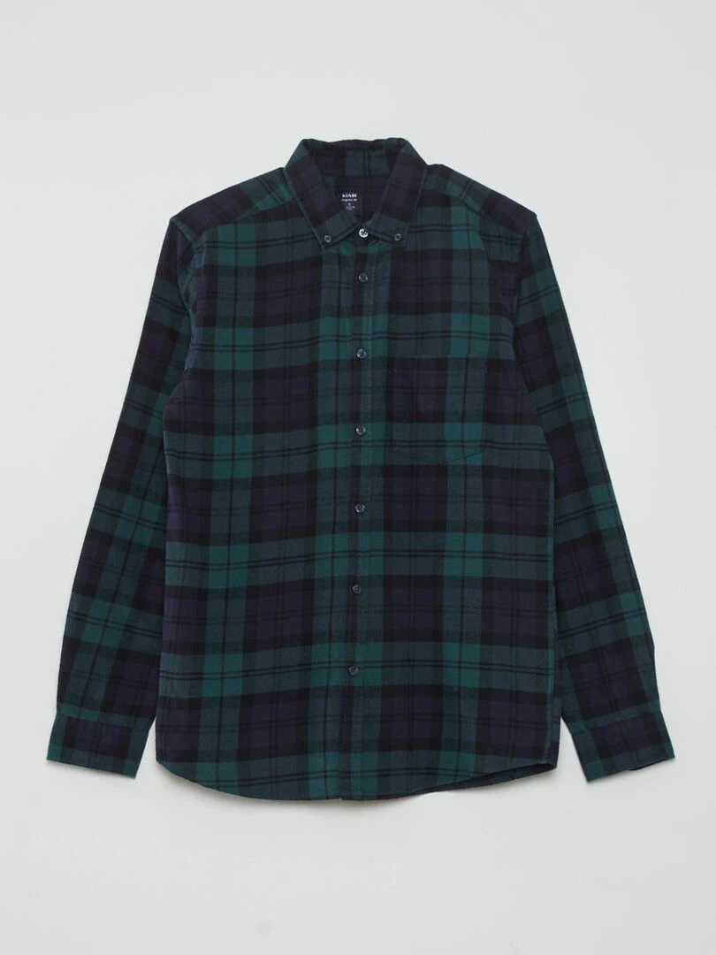 Chemise en flanelle à carreaux Vert/bleu