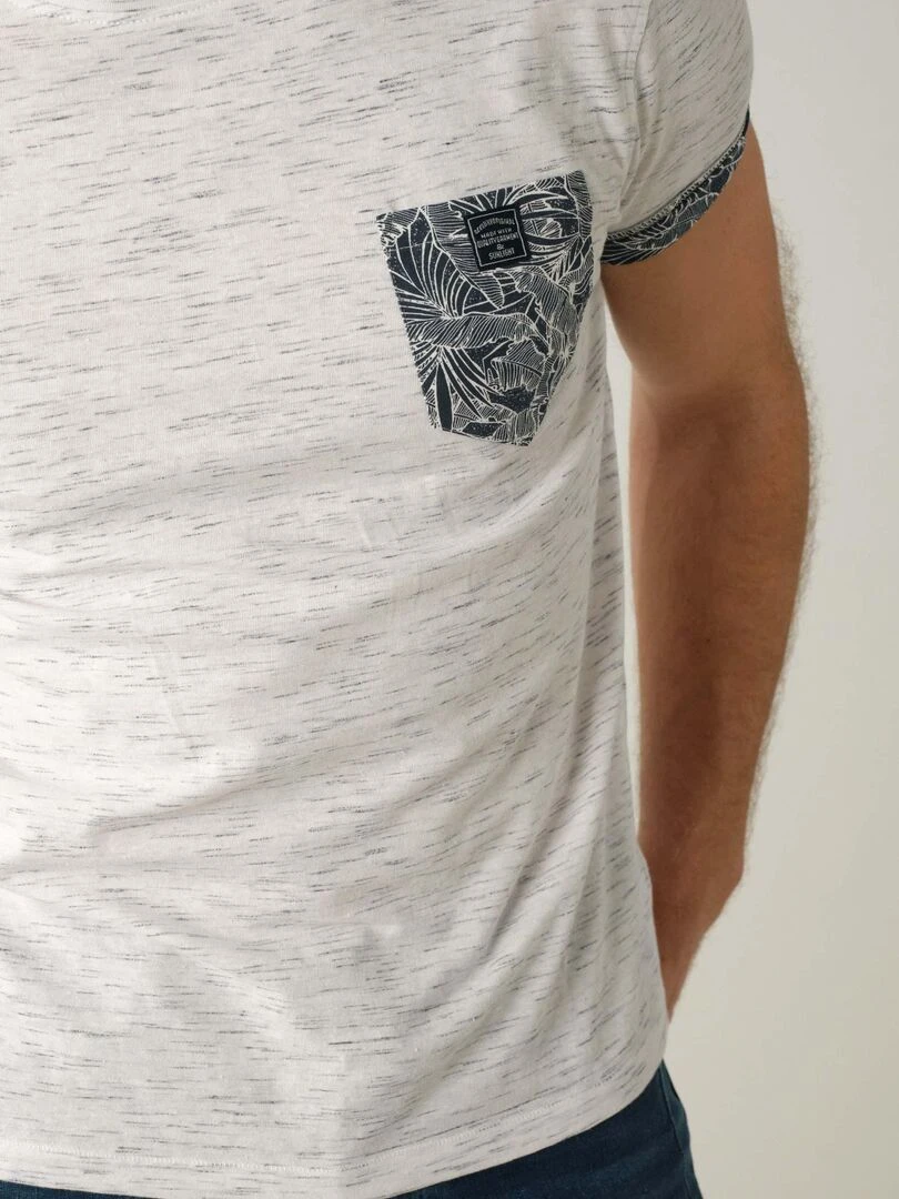 T shirt en coton et col rond pour homme 'Deeluxe'   Blanc