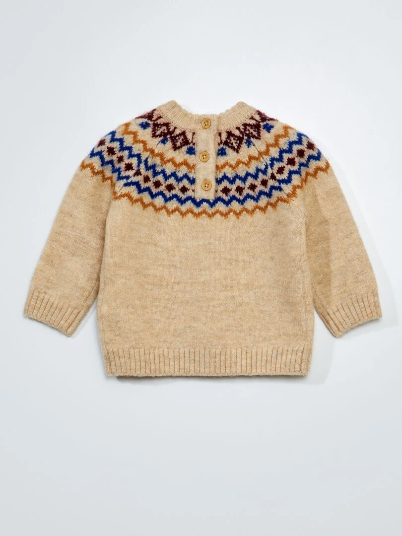 Pull en maille tricot Ecru