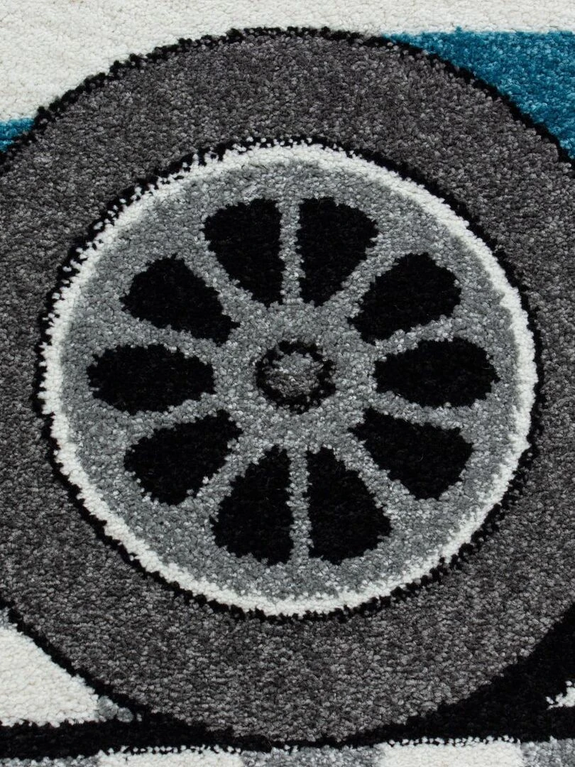 Tapis enfant KID'S RACE en polypropylène doux et soyeux OEKO TEX®   Bleu