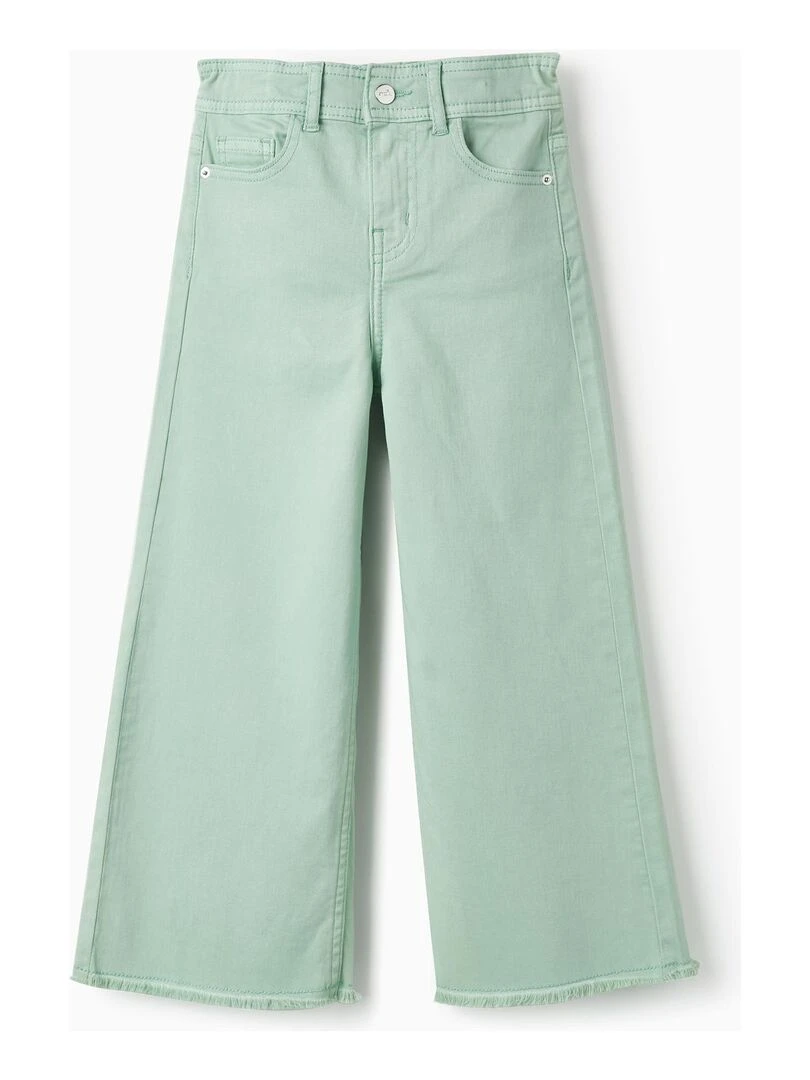 Pantalon en coton pour fille 'Wide Leg' THE WAVE TRIBE Vert clair