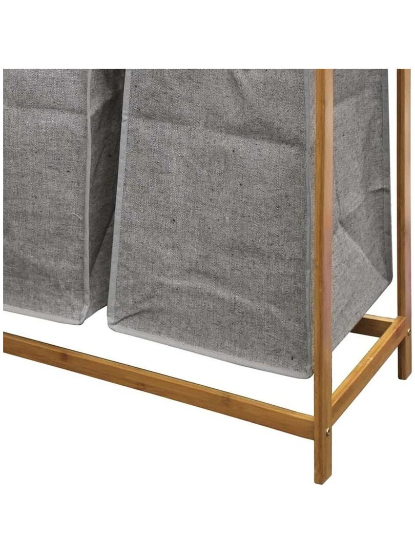 Meuble à linge 2 paniers amovibles bambou Tao   Beige