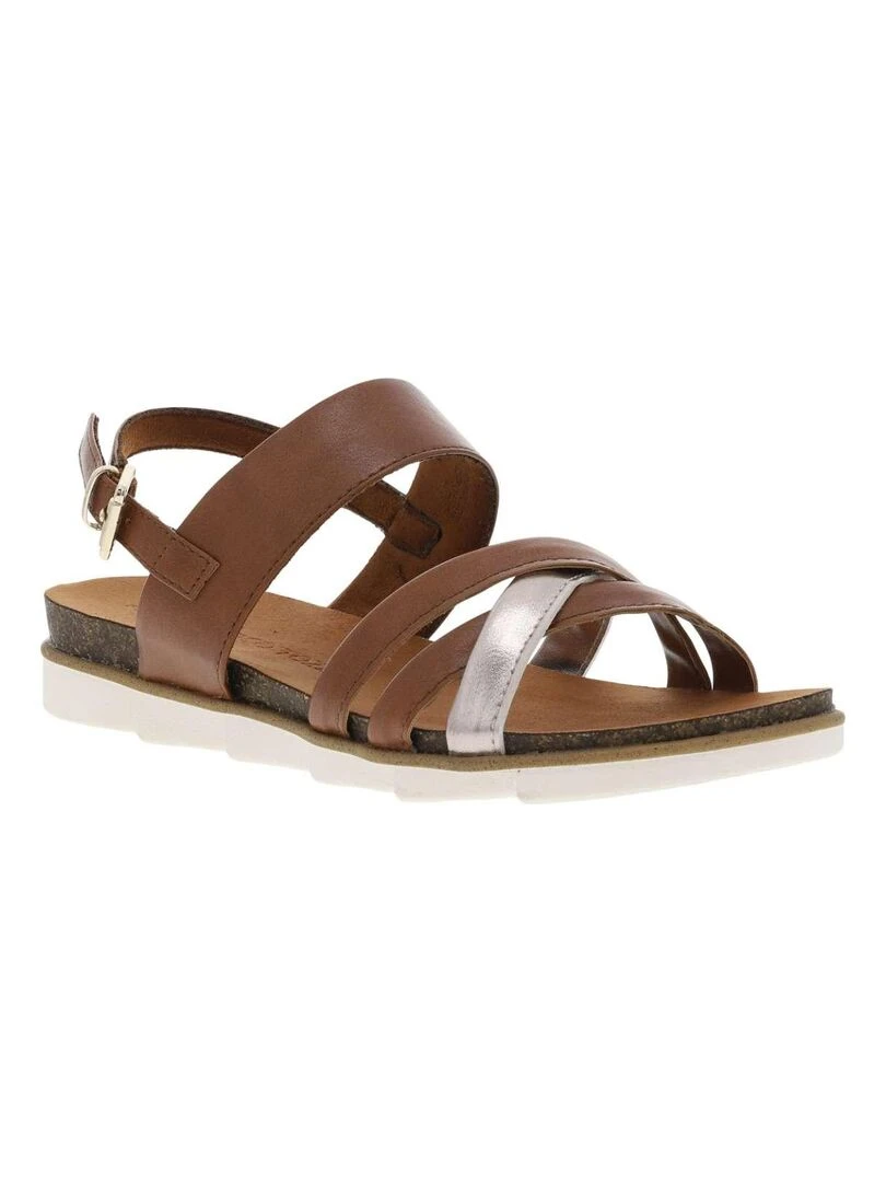 MARCO TOZZI Nu pieds plats cuir Cognac