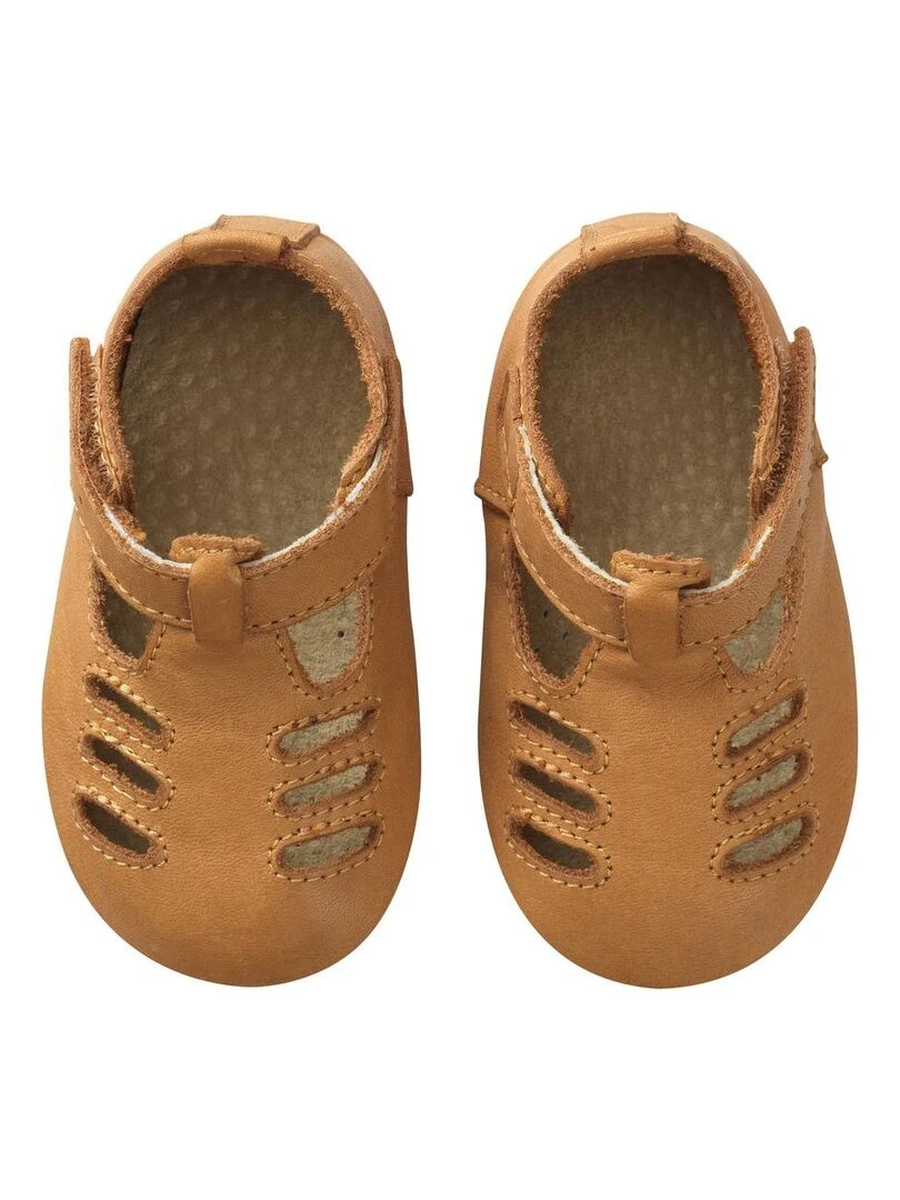 Chaussures bébé cuir souple Tibilly camel   Camel