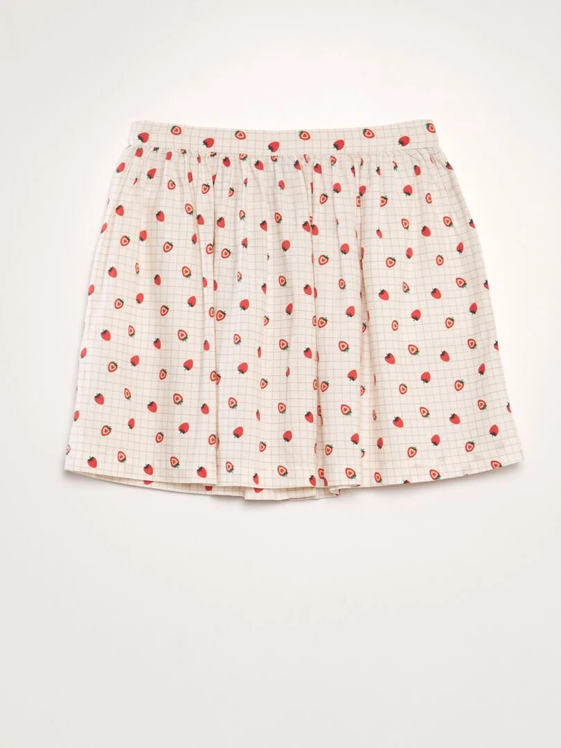 Jupe en lin boutonnée   BLANC