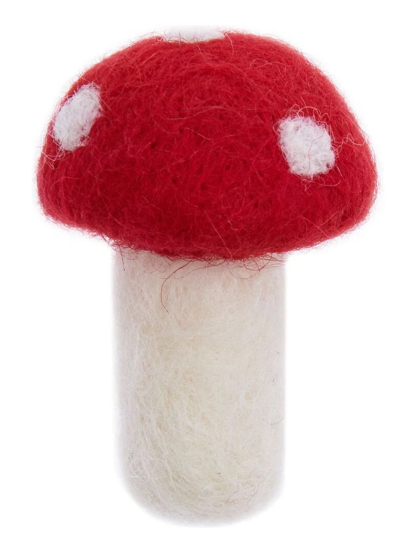 Champignon en feutrine 6 x 4 cm Rouge