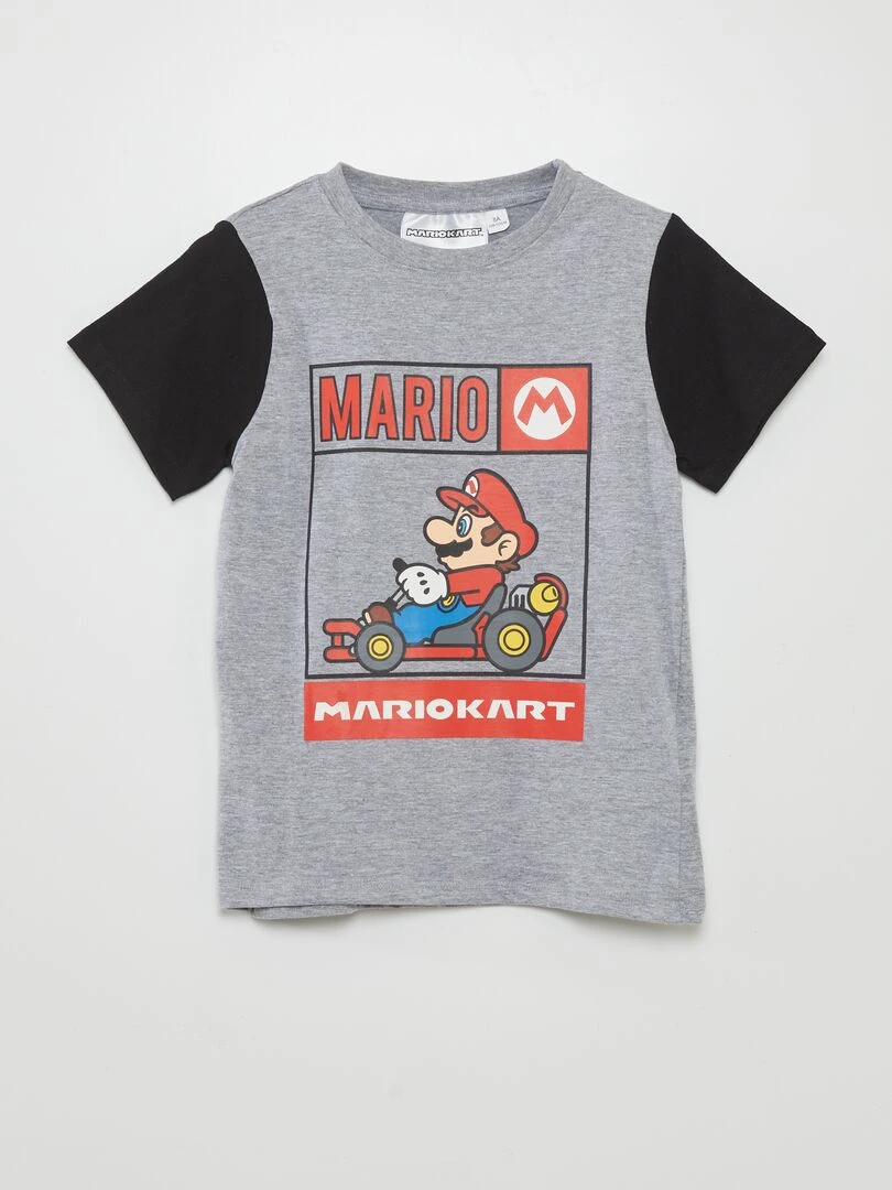 T shirt bi color 'Mario Kart' Gris foncé