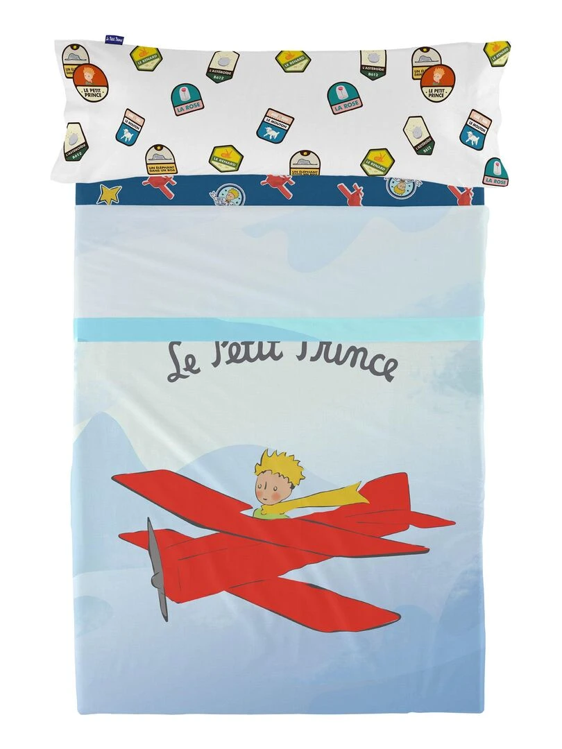 Parure de lit 2 pièces Son avion "Happyfriday"   Blanc
