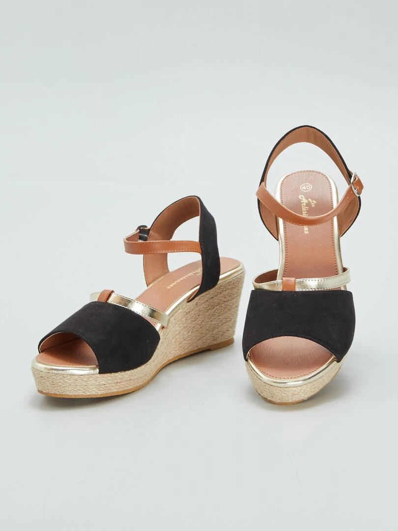 Sandales compensées   Noir