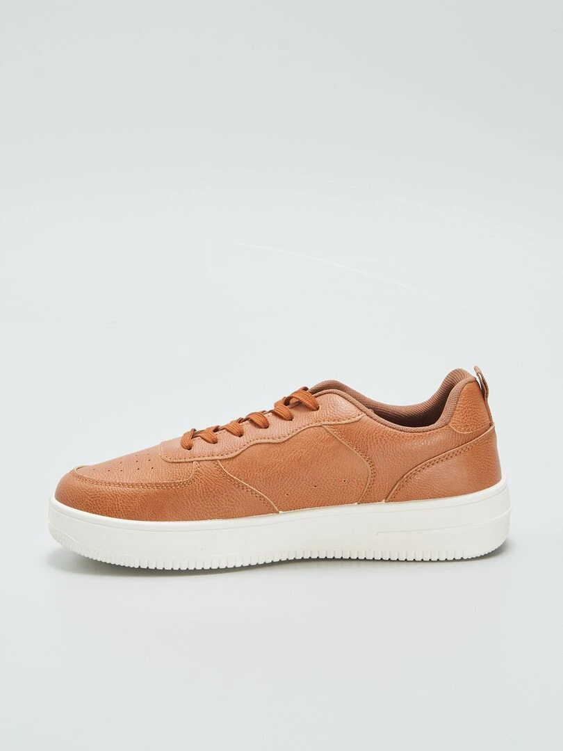 Baskets de ville basses en simili   Camel