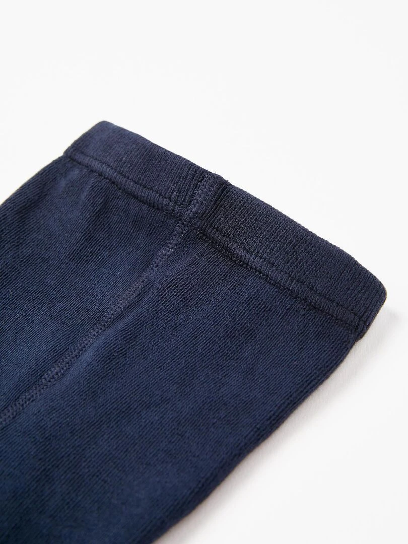 Collant Maille Côtelée Anti Boulochage Fille ESSENTIALS LINE Bleu foncé