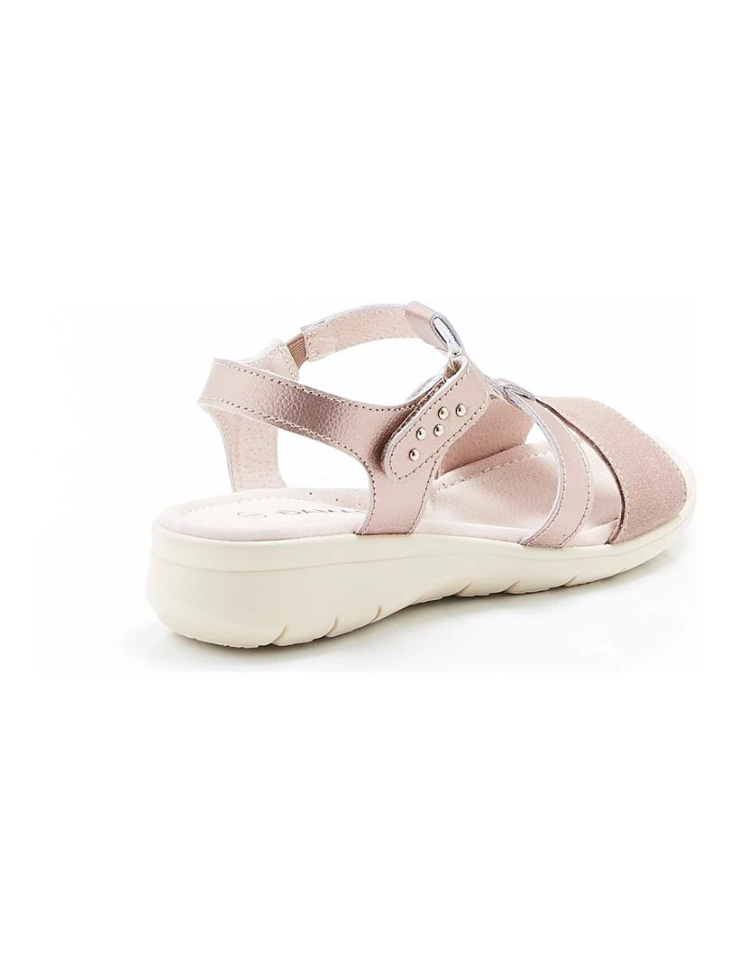 Sandales bi matières   Damart   Or rose
