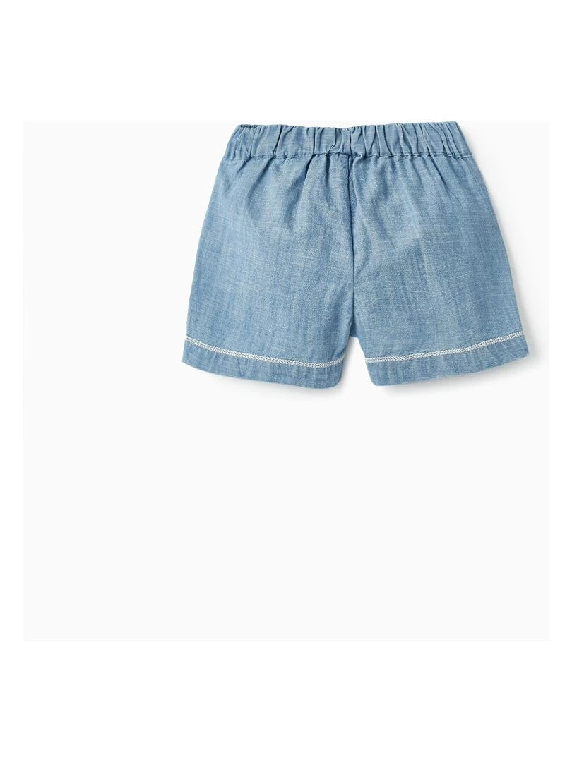 Shorts en jean en coton pour bébé fille ATLANTIC COMPANY Bleu