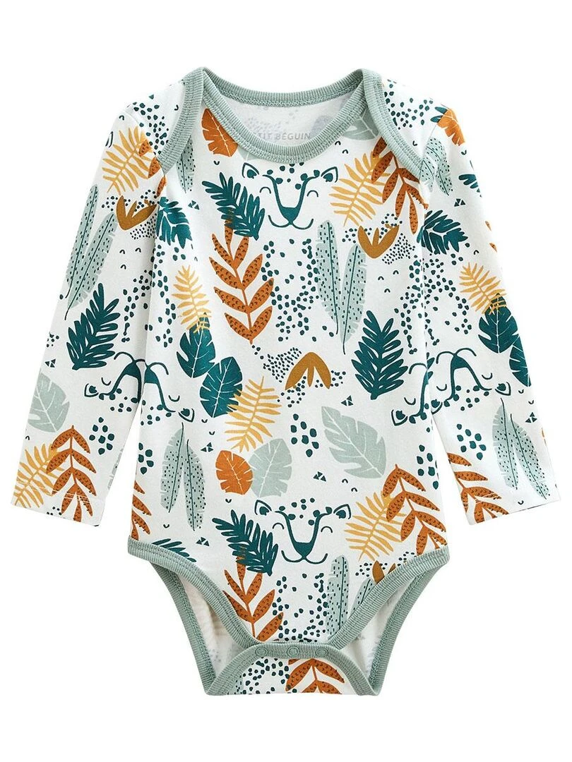Lot de 2 bodies bébé manches longues Petit Bavard Vert