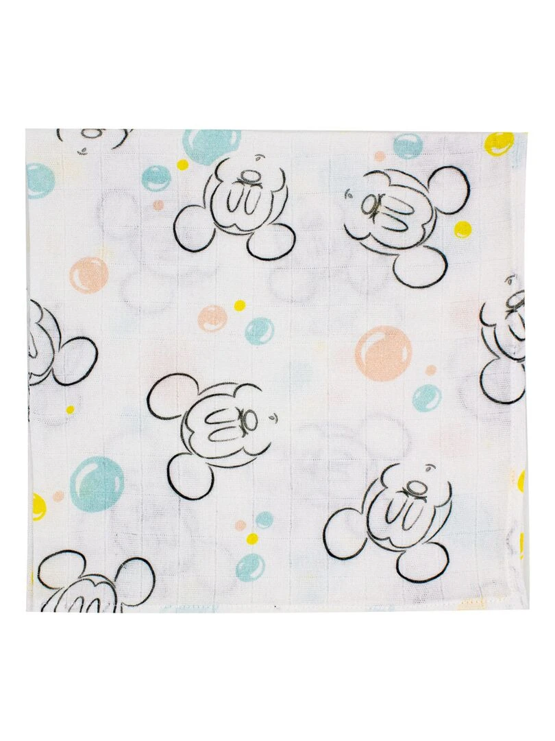 Lot de 3 langes Mickey Little One   60x60 cm   Bleu