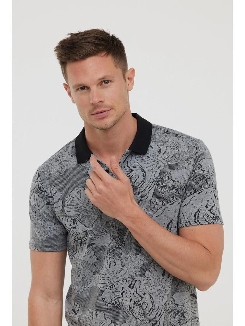 Lee Cooper Polo manches courtes polyester regular BASTO MC Gris