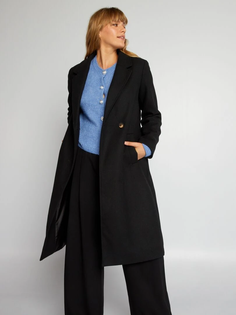 Manteau type lainage Noir