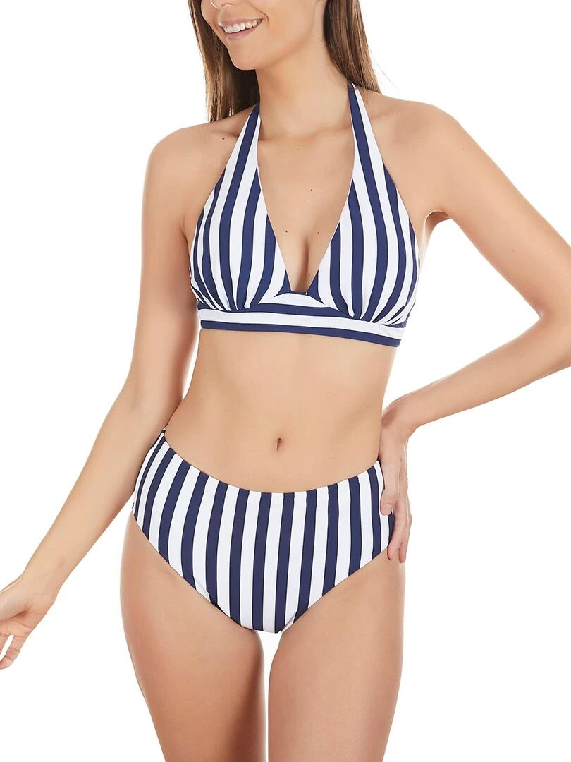 Bas maillot de bain taille haute Rayas Marineras bleu   Bleu