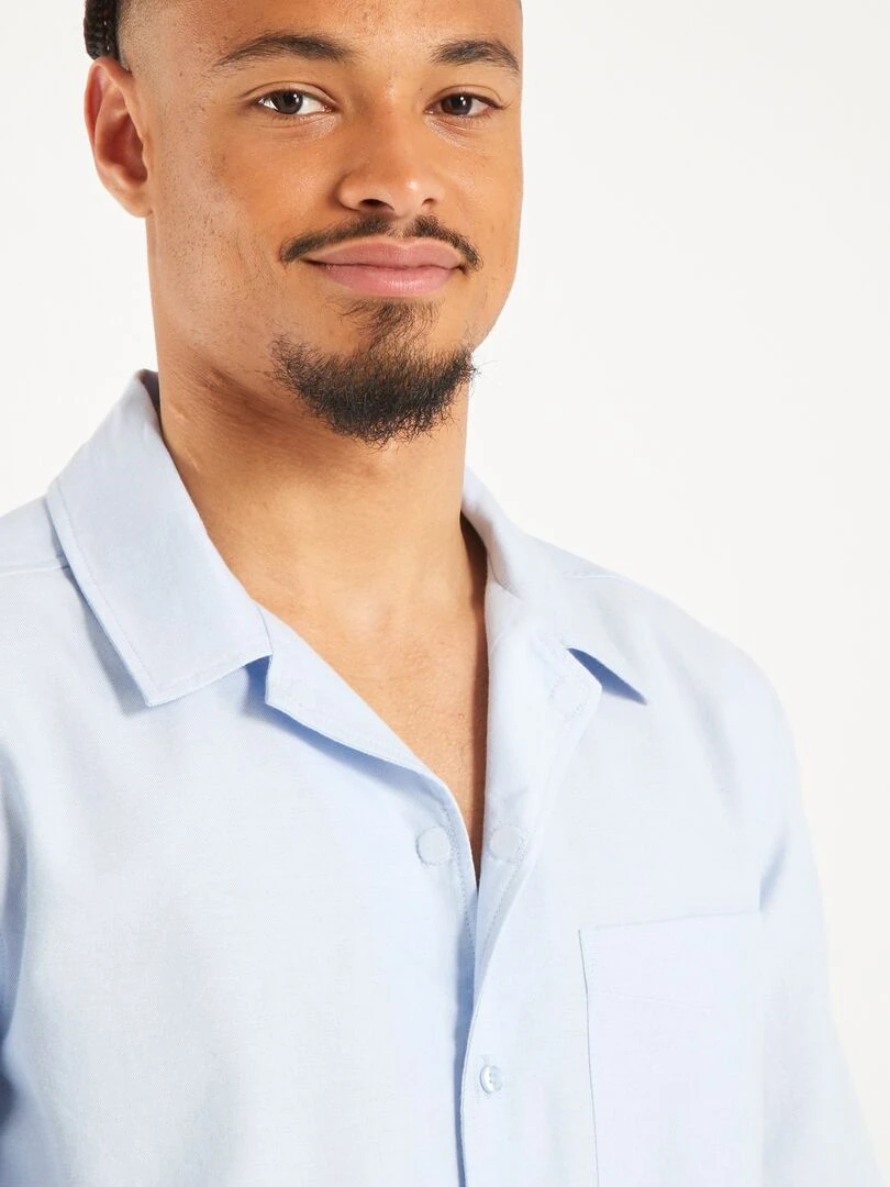Chemise droite unie   So Easy   Bleu