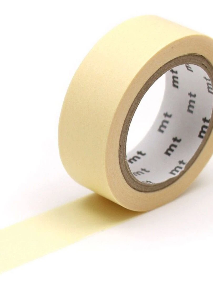 Masking tape unicolore pastel   Jaune   1 5 cm x 7 m   N/A