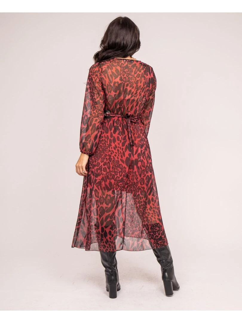 Robe longue motifs IBOST Rouge
