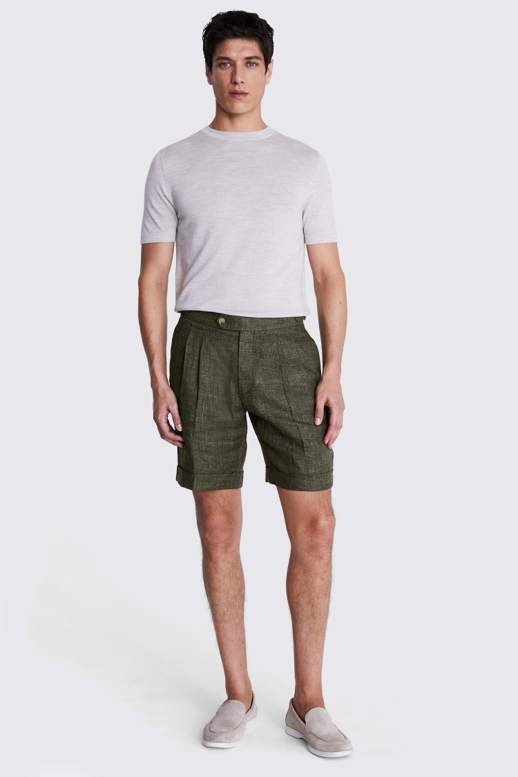 Light Grey Linen Shorts   Buy Online at Moss