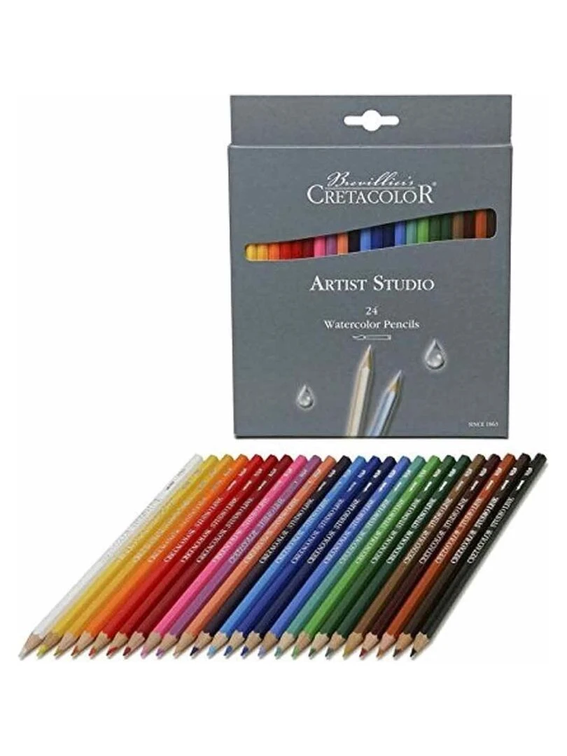 24 crayons de couleur aquarellables Artist Studio N/A