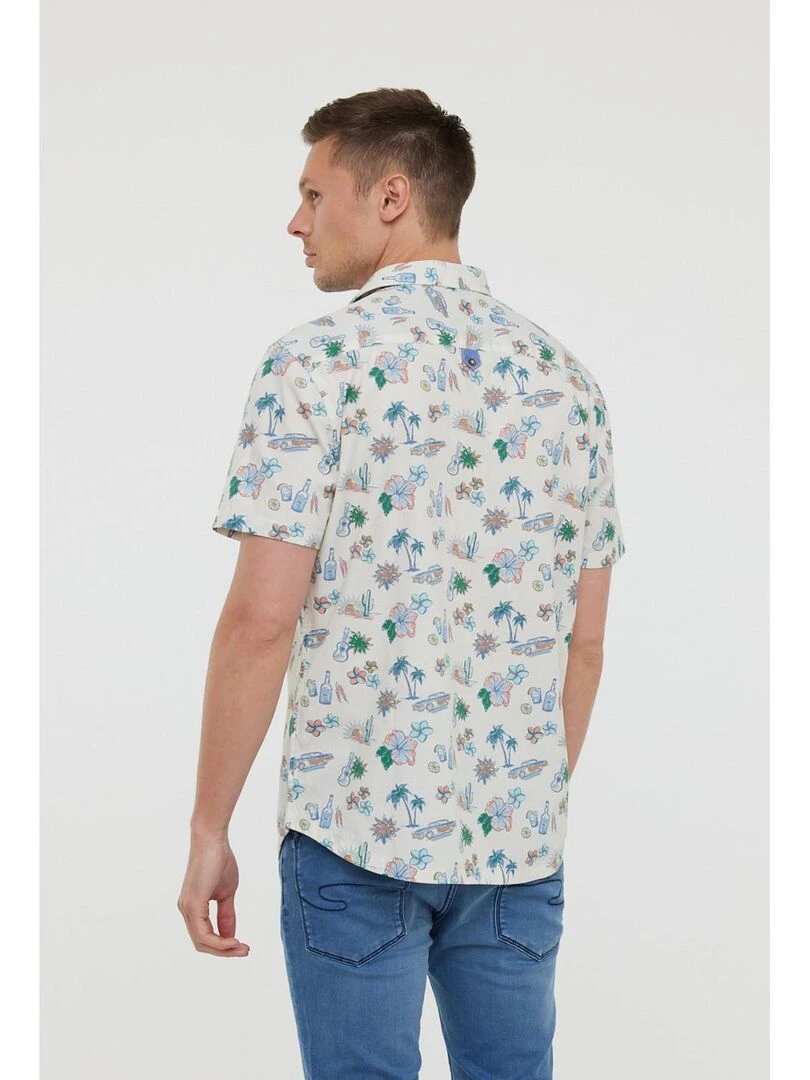 Lee Cooper   Chemise manches courtes coton relaxed DIEGO MC   Beige