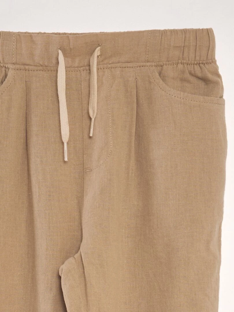 Pantalon chino en lin   Beige