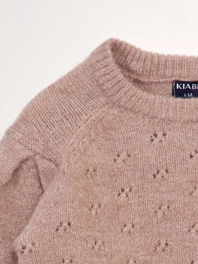 Pull en maille fantaisie Vieux rose
