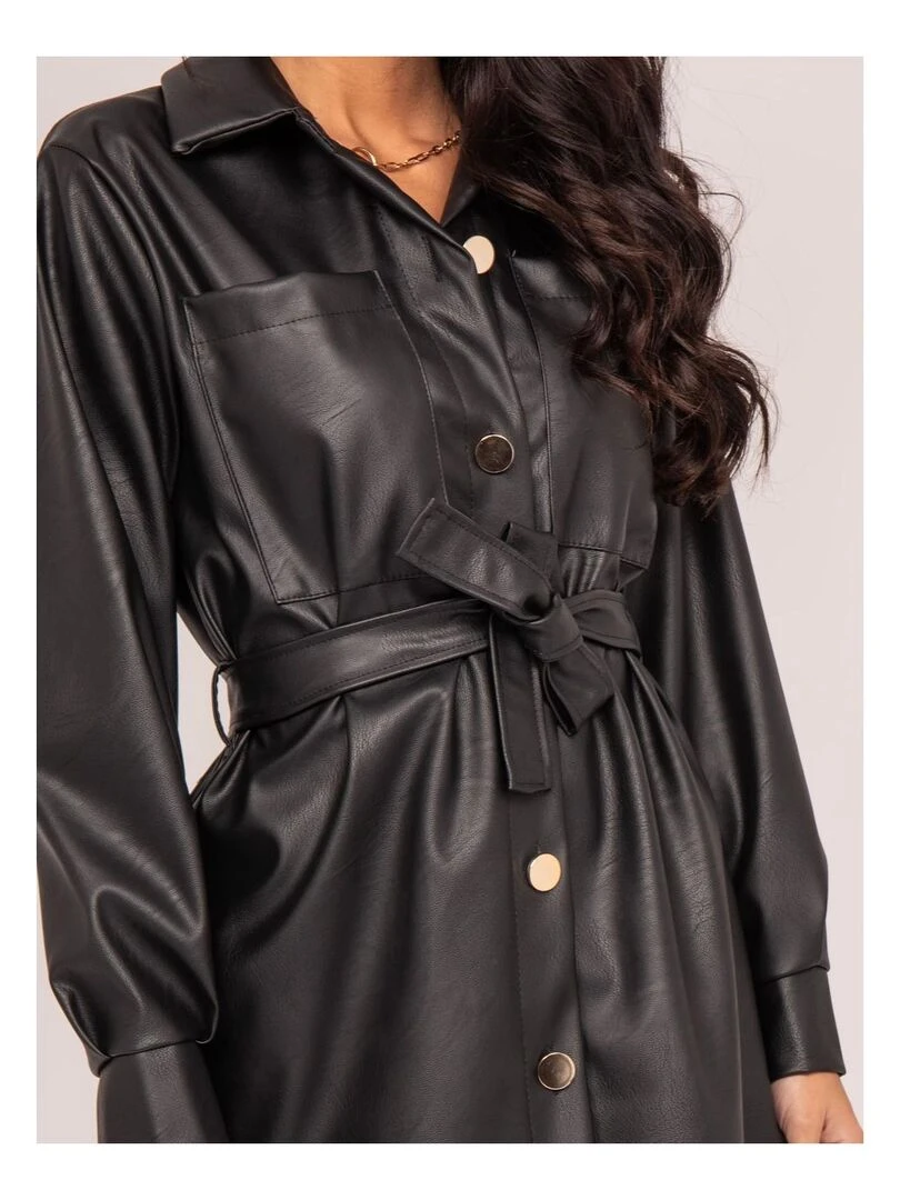 Robe courte similicuir ISKY   Noir