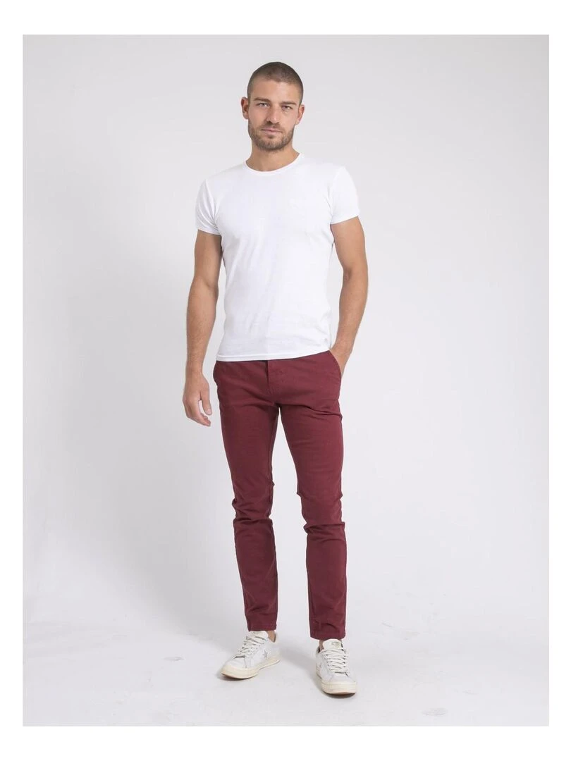 Pantalon chino VALDEK   Bordeaux