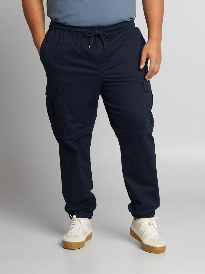 Pantalon avec poches sur les côtés   Bleu marine
