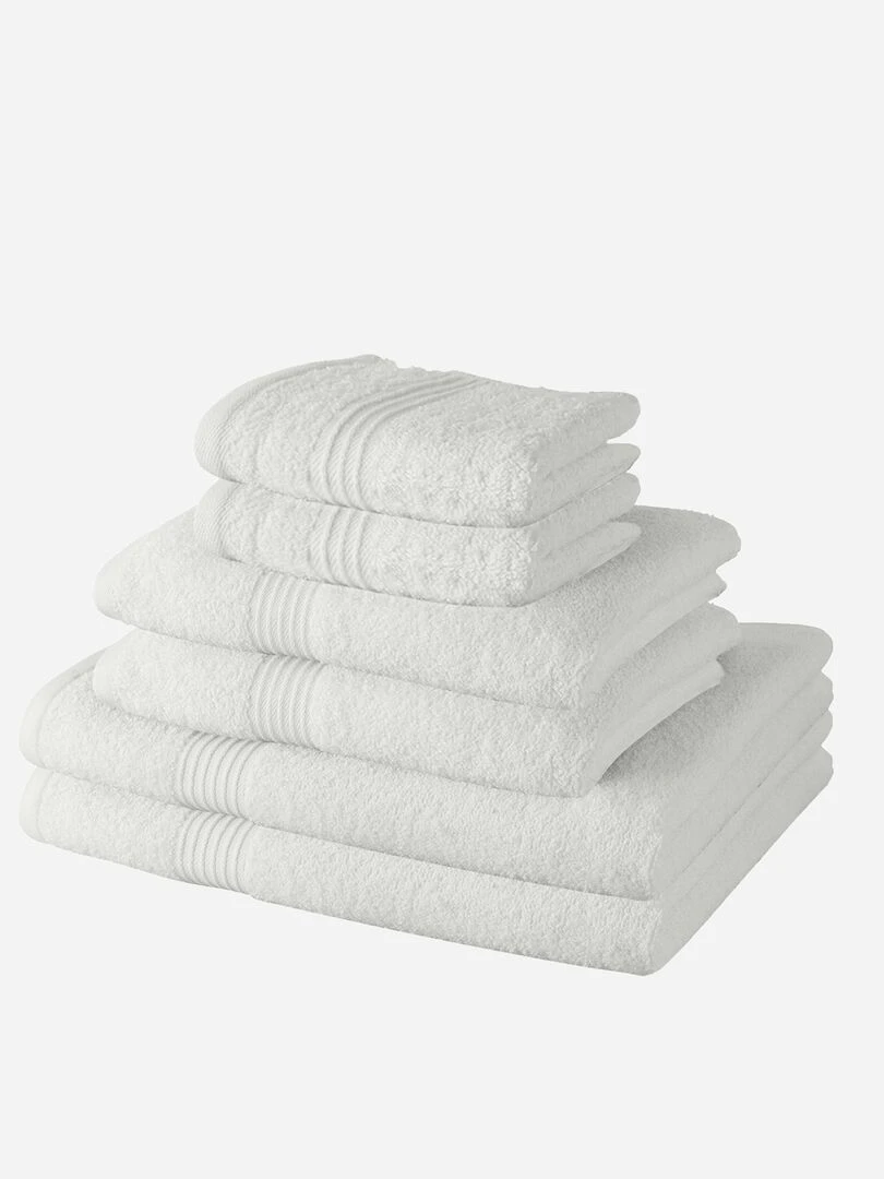 Lot de 6 serviettes + draps de bain Blanc