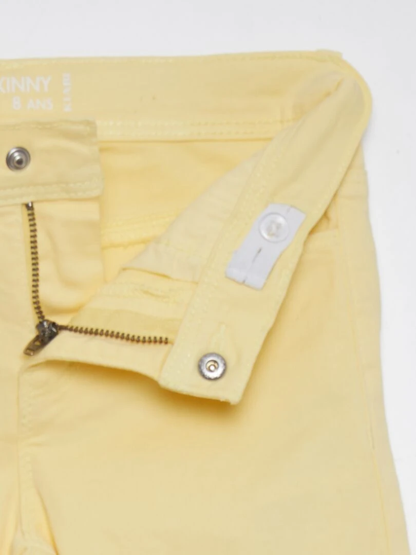 Pantacourt skinny à taille haute   Jaune