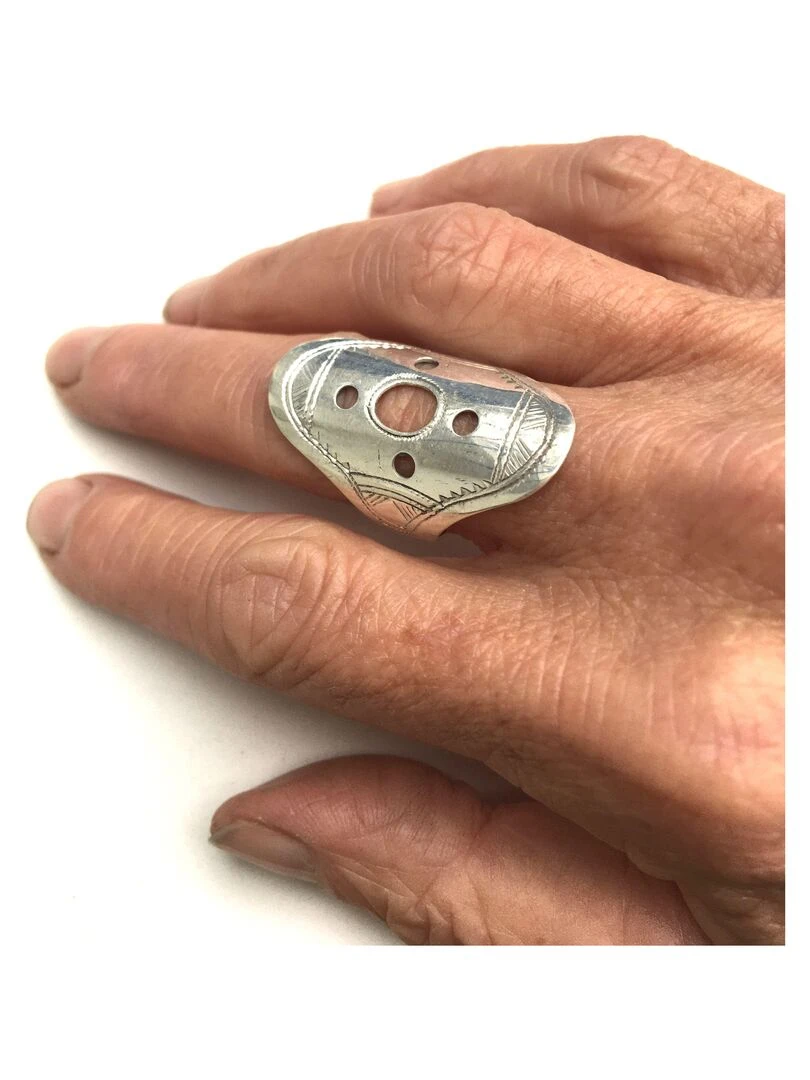 Bague chevalière touareg   Argent