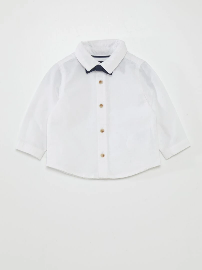 Chemise blanche + nœud papillon 2 pièces blanc