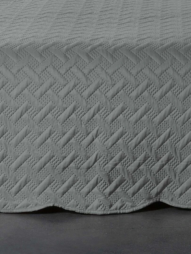 Couverture molletonné surpiquage graphique   Gris foncé