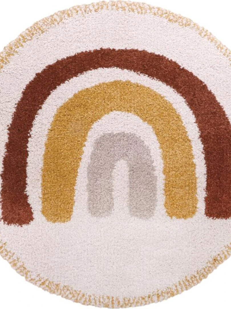 Tapis Rond Bohemian Arc en ciel (120 Cm) Ecru