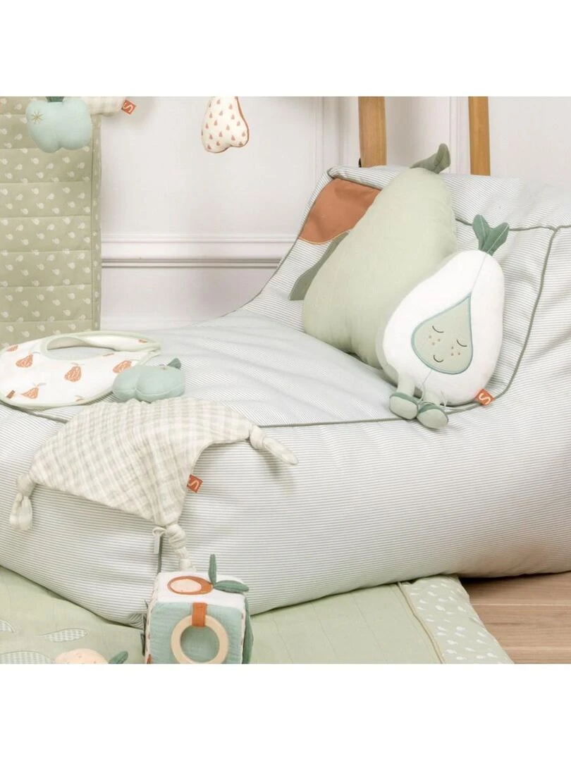 Doudou poire en coton blanc   SAUTHON   Blanc